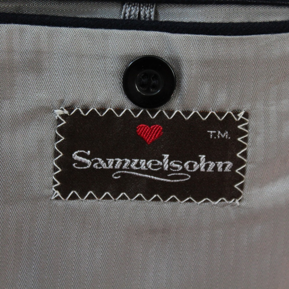 SAMUELSON men's 2 piece 100% wool navy suit 44R - Picture 6 of 8